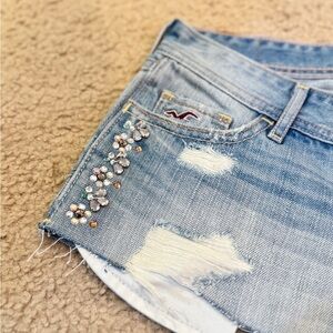 NWT Vintage Hollister Classic Light Blue Denim Dress Shorts